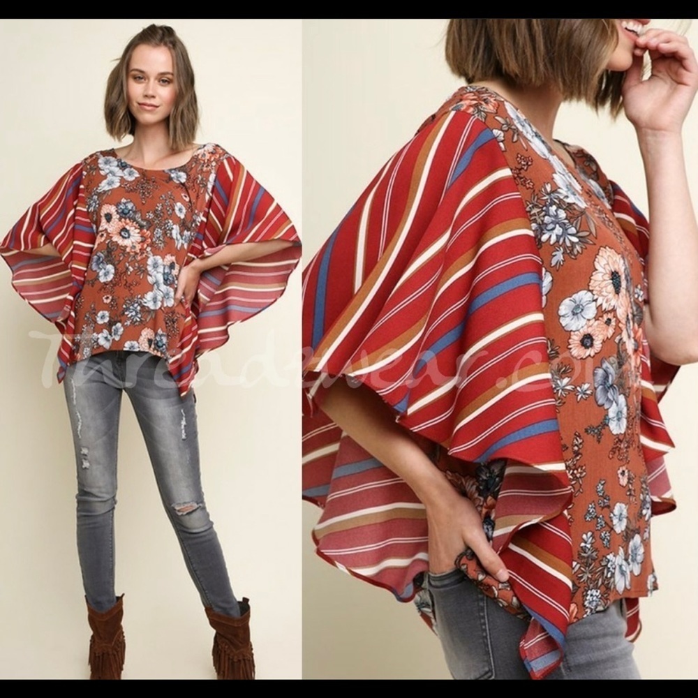 BAYLEY Floral Dolman Top - Picture 2 of 2